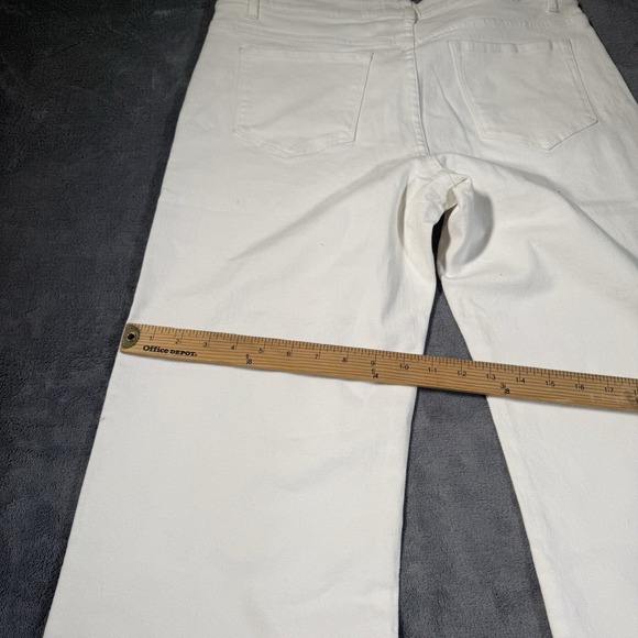 Anniewear Jeans High Rise Wide Leg Cropped Stretch White Button Fly Denim XXL - Picture 8 of 8